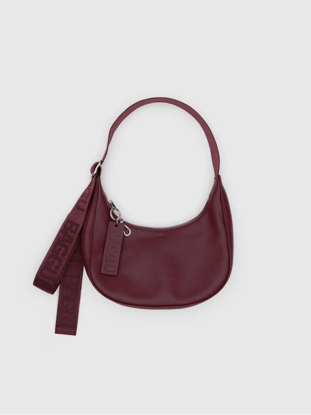 BAGGU Small Recycled Leather Crescent Bag